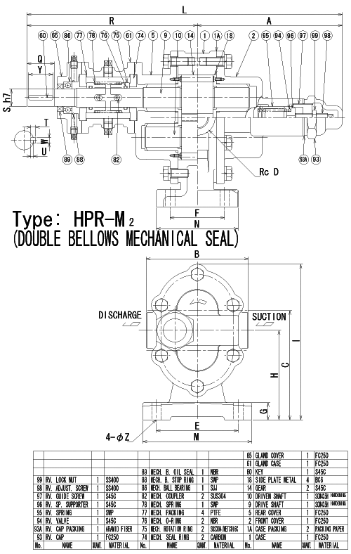 Structural drawing (HP-M2 type and KH-M2 type)